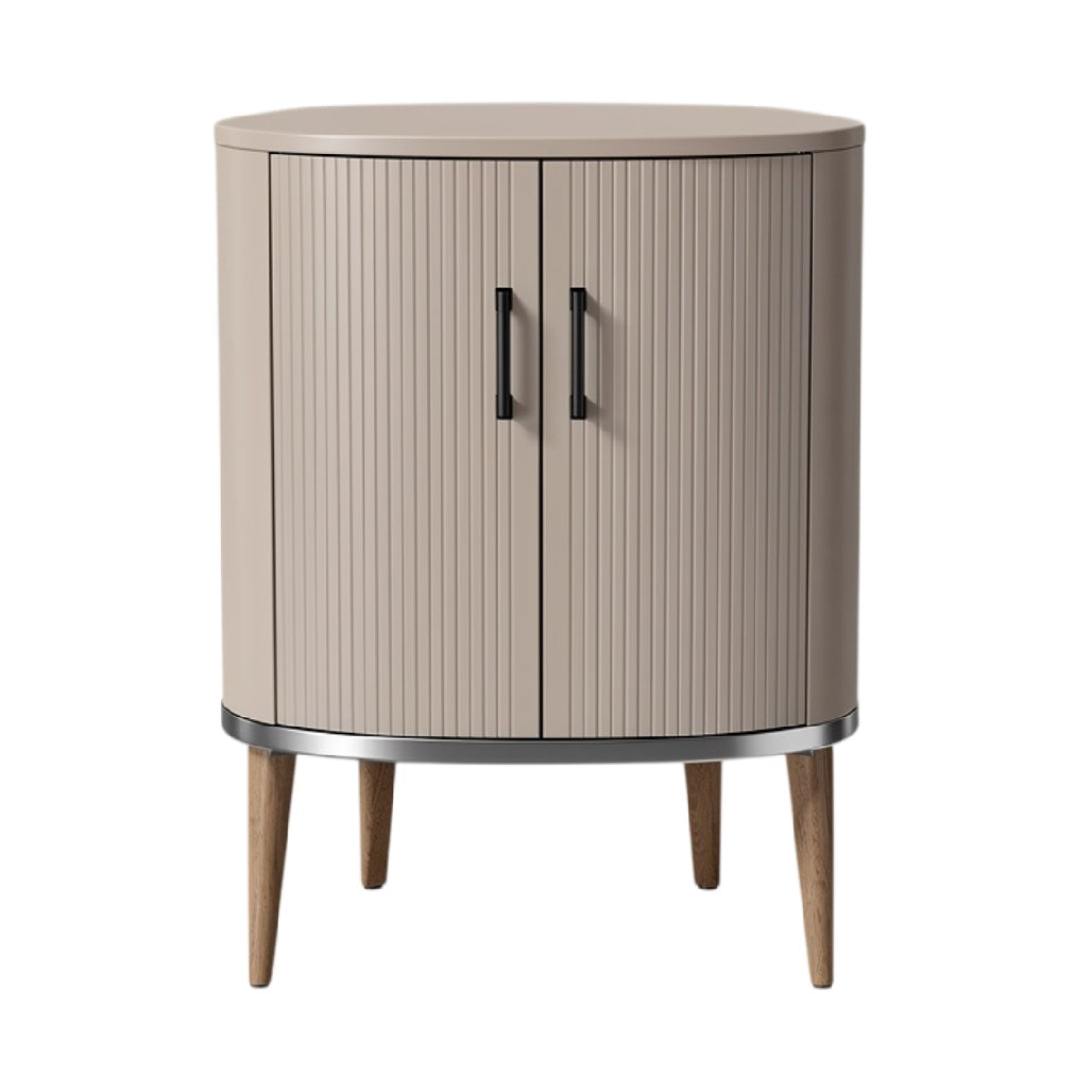 **Technische titel in het Nederlands: Moderne ronde kast met stijlvolle ribbelstructuur**